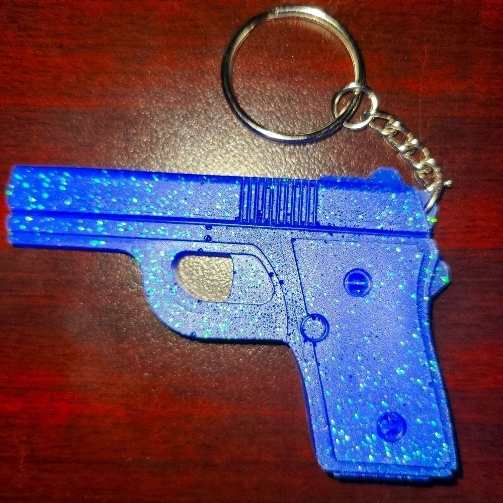 Resin Epoxy Handmade Keychain gun